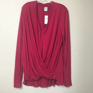 Anthropologie Akimi + Kin Drape Front Top Sz L